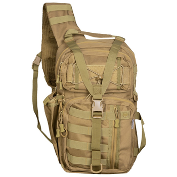 Тактичний однолямковий рюкзак Camotec з прихованим відділенням для зброї TCB Койот