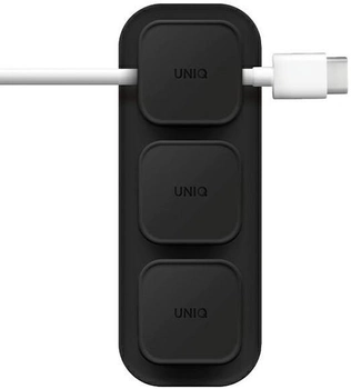 Органайзер Uniq Pod Mag для кабелю самоклеючий, магнітний Темно-сірий (8886463684948)