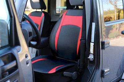 Авточехлы из эко кожи для PEUGEOT 106 (1991-2003) Pok-ter Desing Leather с красной вставкой