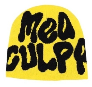 Шапка утепленная Mea Culpa Beanie Bonnet Y2k K-pop Gorros желтая
