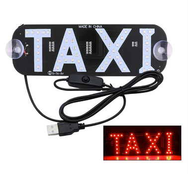 LED табло таксі (taxi), працює від USB червоний
