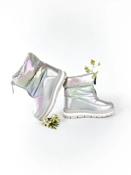 Зимові дутики Weestep 24 р 16 см сірий з фіолетовим артикул З217