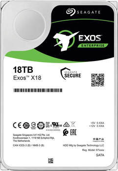 Жесткий диск Seagate Exos X18 18TB 7200RPM 256MB Ent. (ST18000NM004J)
