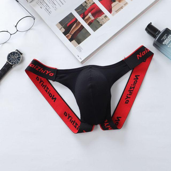 Джоки Мужские трусы с надписями без поролона Чёрный S/M/L ( 200-511 )