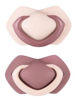 Набор пустышек силиконовых симметричных 2 шт. Pure Color Розовых Canpol babies 18+ м (5903407992747)