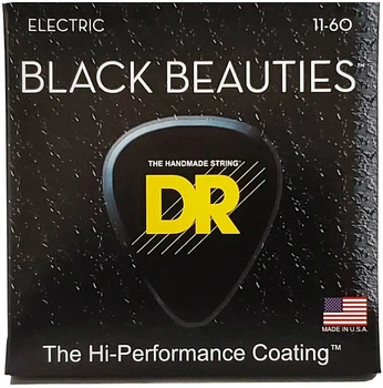 Cтруны для электрогитары DR STRINGS BLACK BEAUTIES ELECTRIC - EXTRA HEAVY 7-STRING (11-60)
