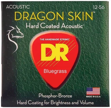 Струны для акустической гитары DR STRINGS DRAGON SKIN ACOUSTIC - BLUEGRASS (12-56)