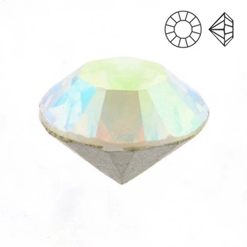 Стразы стеклянные конусные SS11 (3,0 мм), Белые АВ, 10 шт (STR-018815) Polimex
