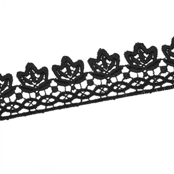 Кружево плетеное, 37 мм, Черное, 1 м (LEN-011904) Polimex