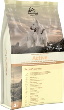 Сухий корм для дорослих активних собак від 1 року Carpathian Pet Food Active з куркою і скумбрією, 12 кг