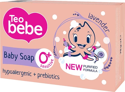 Детское твердое мыло с экстрактом лаванды - Teo Bebe Sensitive 75g (642687-33688)