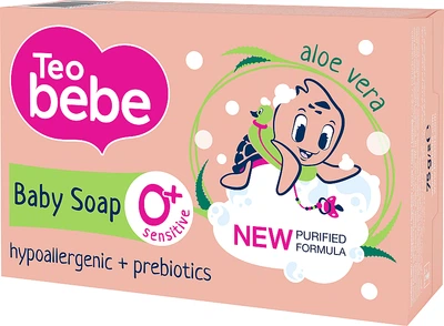 Детское твердое мыло с экстрактом алоэ вера - Teo Bebe Sensitive 75g (642663-32538)
