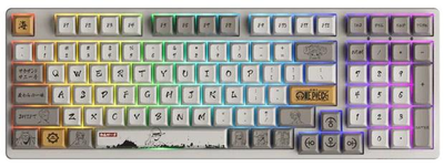 Клавіатура Akko 3098S One Piece Calligraphy RGB CS Jelly White Hot-Swap Grey (6925758616782)