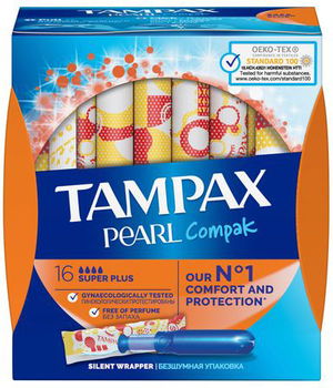Тампони Tampax Pearl Compak Super Plus 16 шт (4015400690498)