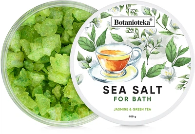 Сіль морська для ванн "Жасмин та зелений чай" - Botanioteka Jasmine & Green Tea Bath Salt 400g (851608-21669)