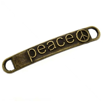 Коннектор-пластина металлический Peace, 38х6 мм, Античная бронза, 1 шт (KON-001953) Polimex