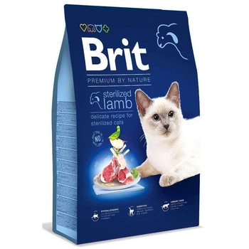Brit Premium by Nature Cat Sterilized Lamb - Сухой корм с ягнёнком для взрослых стерилизованных котов с чувствительным пищеварением, 1.5 кг