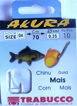 Крючки с поводком Trabucco Mais CARP 9100G 10 шт. 04*0.25