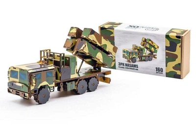 Деревянный 3D конструктор ракетная установка NASAMS от PuzzleOk 160 деталей