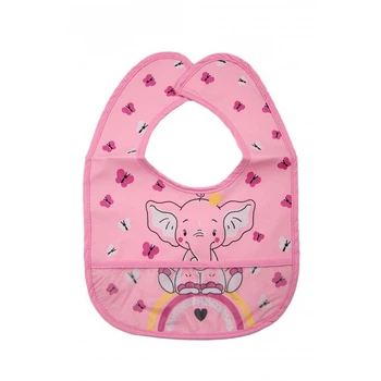 Слюнявчик на липучке Babytone Слоник с карманом