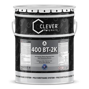 Полиуретановая гидроизоляция Clever PU BASE 400 BT 2K супер эластичная компонент А ведро 20 кг и компонент В ведро 20 кг