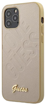 Etui plecki Guess Iridescent Love Script Gold Logo do Apple iPhone 12 mini Gold (3700740480700)