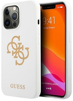 Etui plecki Guess Silicone Logo do Apple iPhone 13/13 Pro White (3666339024291)