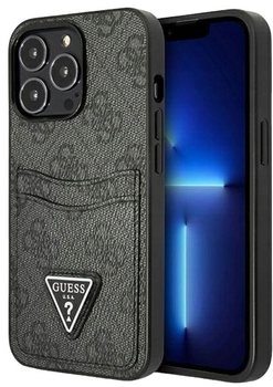 Панель Guess 4G Triangle Logo Cardslot для Apple iPhone 13/13 Pro Black (3666339048181)