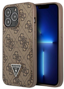 Панель Guess 4G Triangle Logo Cardslot для Apple iPhone 13/13 Pro Brown (3666339048228)