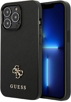 Панель Guess Saffiano 4G Small Metal Logo для Apple iPhone 13/13 Pro Black (3666339047948)