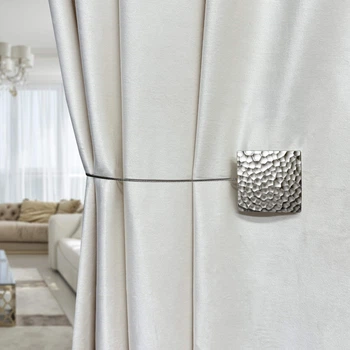 Магнітний підхоплення для штор Металік Combs квадрат Срібло Adagio Windows Decor, стильні шторні аксесуари та тримачі