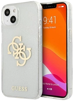 Панель Guess Glitter 4G Big Logo для Apple iPhone 13 mini Transparent (3666339024512)