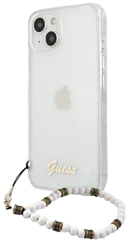 Etui plecki Guess White Pearl do Apple iPhone 13 mini Transparent (3666339025236)