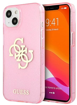 Панель Guess Glitter 4G Big Logo для Apple iPhone 13 mini Pink (3666339024475)