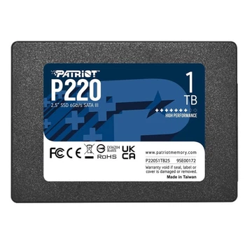 Твердотельный накопитель SSD Patriot P220 1TB 2.5" 7mm SATAIII TLC(LM_31A31841198F)