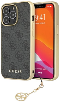 Etui plecki Guess 4G Charms Collection do Apple iPhone 14 Pro Grey (3666339169879)