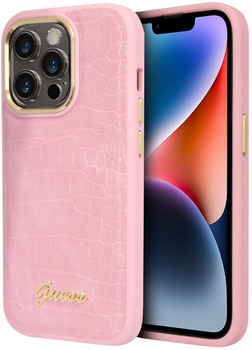 Панель Guess Croco Collection для Apple iPhone 14 Pro Pink (3666339082949)