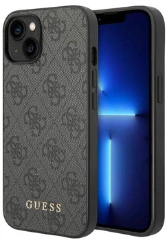 Etui plecki Guess 4G Metal Logo do Apple iPhone 14 Grey (3666339094034)