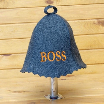 Шапка для сауни сірого кольору Boss