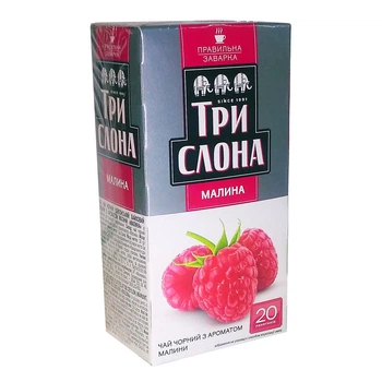 Чай Три слона Малина черн. 20*1,3г б/н (16)