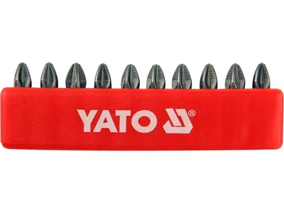 Набір насадок викруткових "Pozidriv" РZ2 x 25 мм. HEX 1/4" 10 шт. YATO (YT-0471)