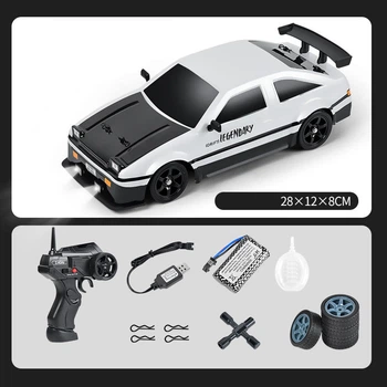 Дрифт машина Toyota AE86 на радиоуправлении с дымом из выхлопа 1:16