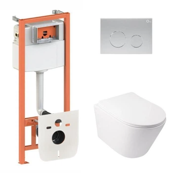 Инсталляция 4 в 1 Qtap Nest Swan Сатин (QT16335179W45152)