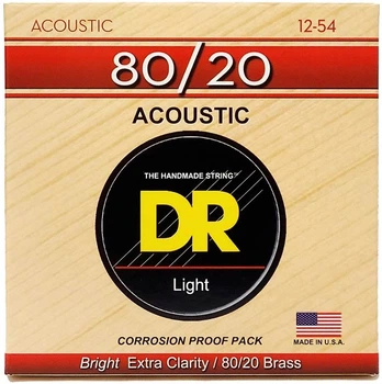 Струни для акустичної гітари DR STRINGS HI-BEAM ACOUSTIC 80/20 BRONZE - LIGHT (12-54)