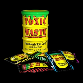 Кислые леденцы Toxic Waste Sour Candy Yellow Drum 42 g