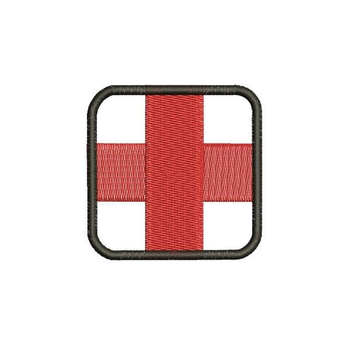 Шеврон на липучці (велкро) Червоний Хрест 6х6 см Білий 5016