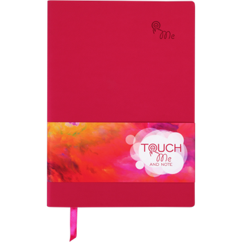 Блокнот діловий BM.295002-29 TOUCH ME А5, 96 арк, чистий, обклад штучна шкіра,малиновий(рожевий)(50)