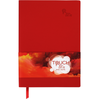 Блокнот діловий BM.295002-05 TOUCH ME А5, 96 арк, чистий, обкладинка штучна шкіра, червоний (50)