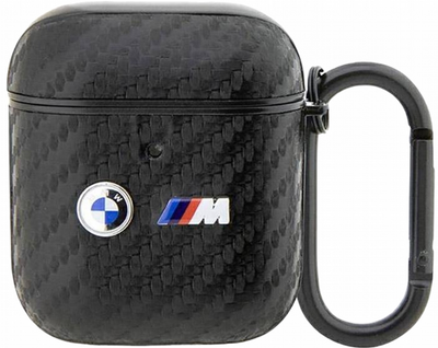 Etui CG Mobile BMW Carbon Double Metal Logo do AirPods 1 / 2 Czarny (3666339123826)