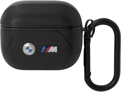 Etui CG Mobile BMW Leather Curved Line do AirPods 3 Czarny (3666339089559)